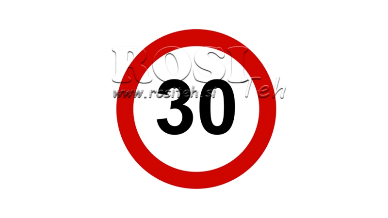 SPEED LIMIT STICKER 30KM/H