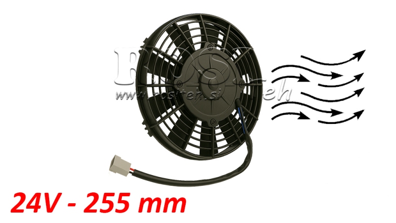 AXIALE VENTILATOR 255MM TREKKEN 24V