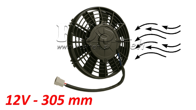 VENTILATORE ASSIALE 305mm SPINGERE 12V