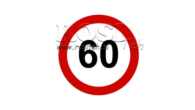 ADESIVO LIMITE DI VELOCITÀ 60KM/H