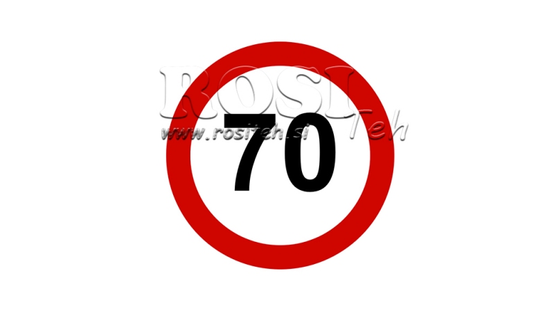 SPEED LIMIT STICKER 70KM/H