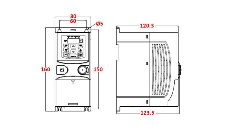 CONVERTITORE DI FREQUENZA-INVERTER 3Fase 0.75kW GD20-0R7G-4-EU