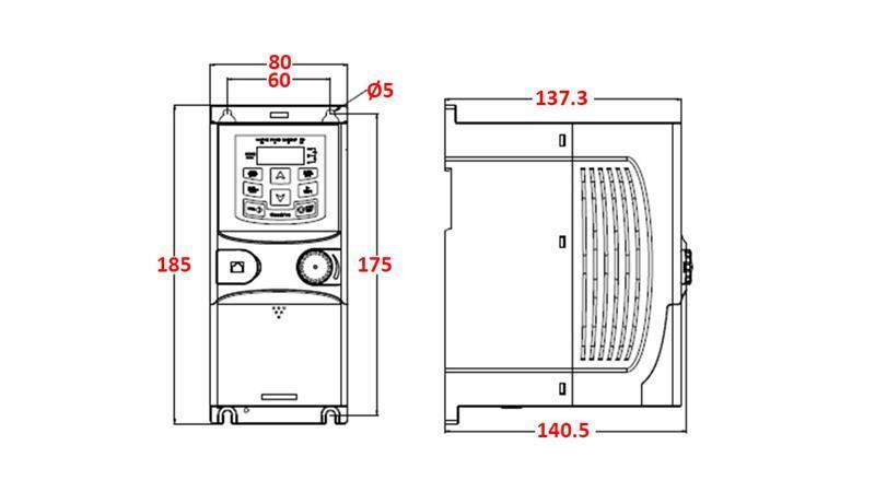 FREQUENTIEOMZETTER-INVERTER 3Fase 1.5kW GD20-1R5G-4-EU