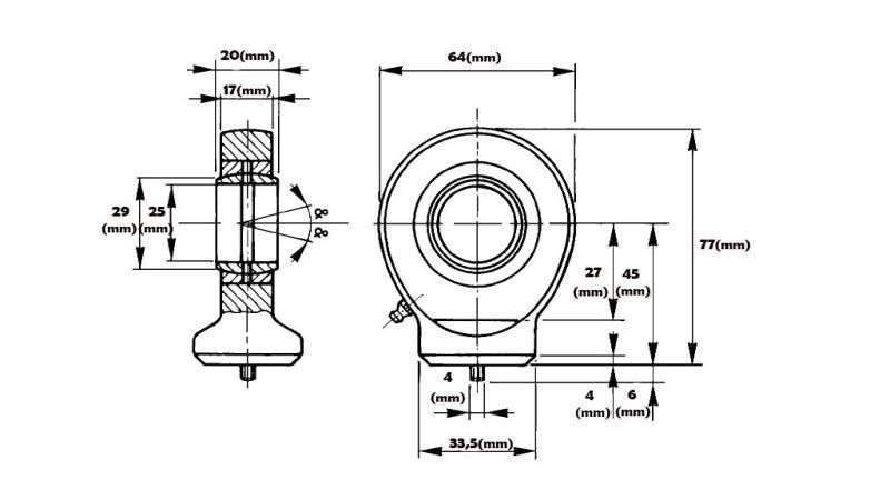 laslager rond met smering fi 25/33.5