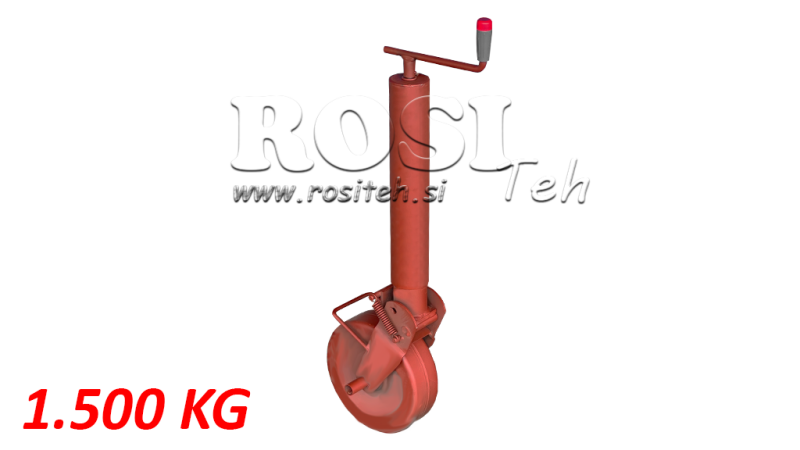 GESCHROEFD ONDERSTEUNING VOET 300MM - 1500KG MET ONDERSTEUNINGSWIEL