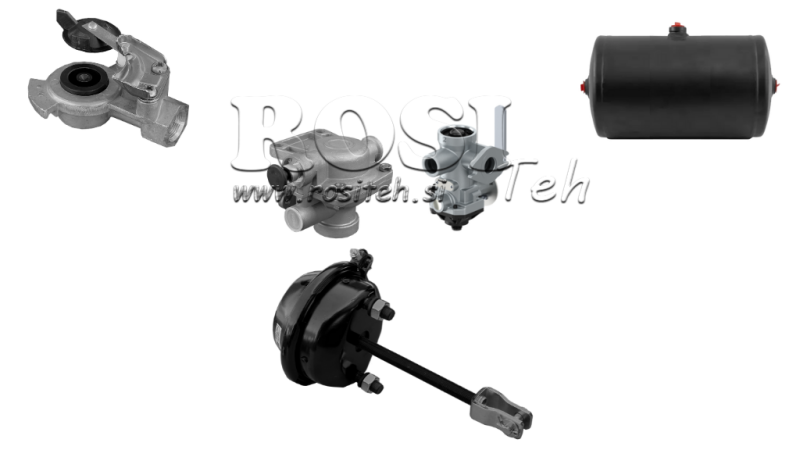 SET DI FRENI AD ARIA PER RIMORCHIO COMPLETO UN SISTEMA CIRCOLARE 1 CILINDRO