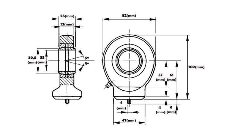 cuscinetto di saldatura rotondo con lubrificazione fi 35/47