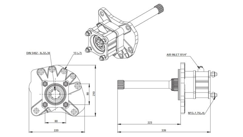Dimensioni DELLA POMPA IDRAULICA - MERCEDES AXOR 1