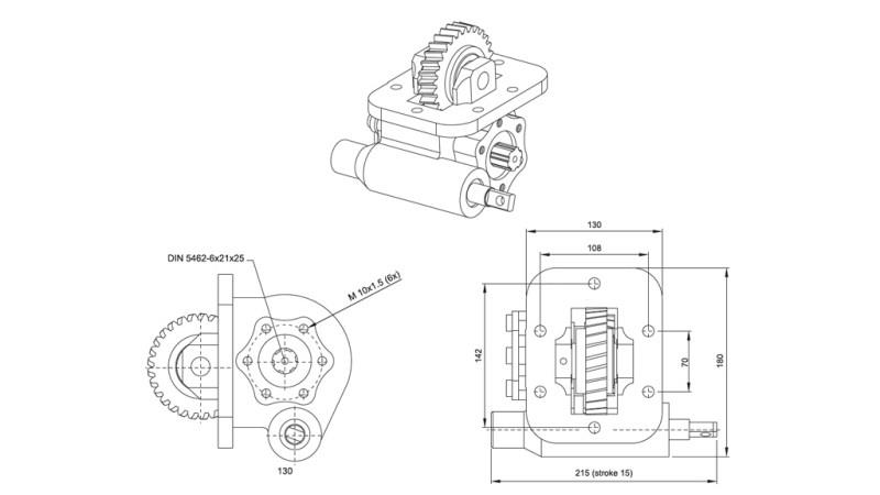Dimensioni DELLA POMPA IDRAULICA - ISUZU MSB 5S VUOTO
