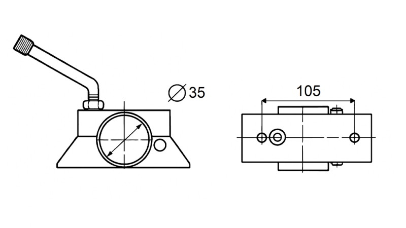 ONDERSTEUNING LEG KLEM 75KG AUTO AANHANGER
