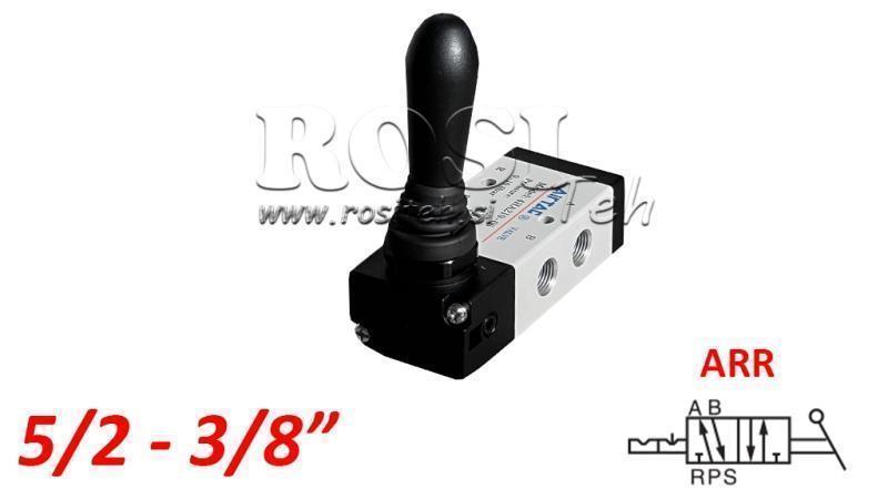VALVOLA MANUALE PNEUMATICA 5/2 3/8 PRT-0852-ARR RITORNO MANUALE