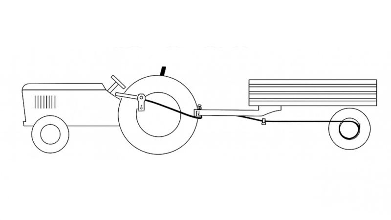 TREKHANDVAT VOOR AANHANGER HANDREMSET MET KABEL 2.3M