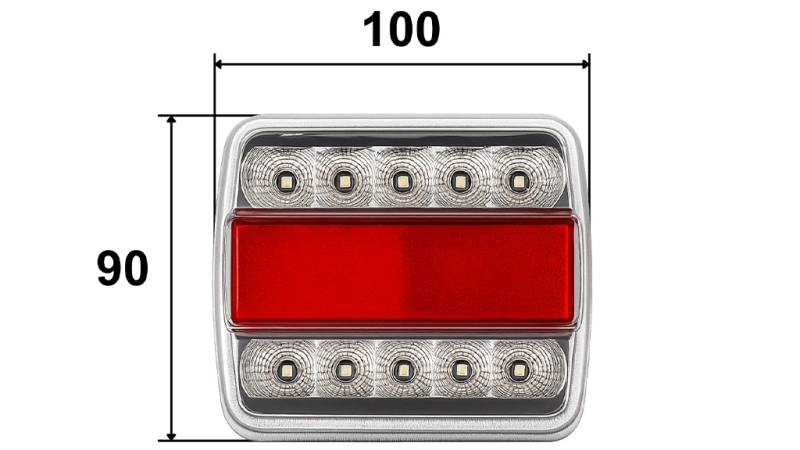 LUCE POSTERIORE LED PER RIMORCHIO COMBINATA 4 FUNZIONI 12V BIANCA