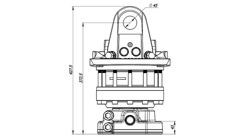 ROTATORE IDRAULICO 16000/8000 KG CON FLANGIA