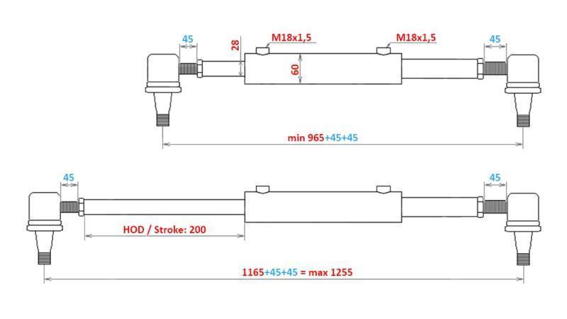 HYDRAULISCHE STUURCYLINDER ZETOR