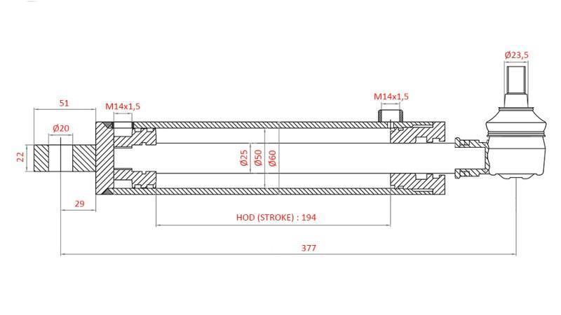 HYDRAULISCHE STUURCYLINDER SAME OEM-169.6352.4/10