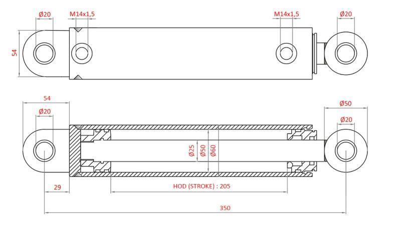 HYDRAULISK STYRINGSCYLINDER FIAT-NEW HOLLAND OEM-5189895