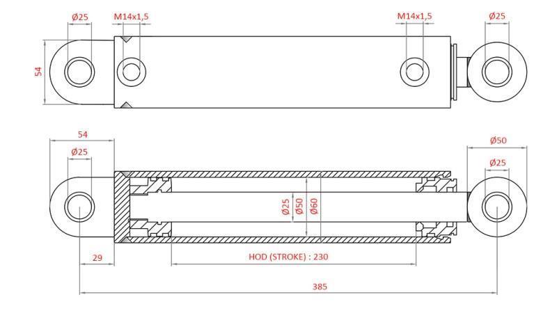 CILINDRO DI DIREZIONE IDRAULICO FIAT-NEW HOLLAND OEM-5198883