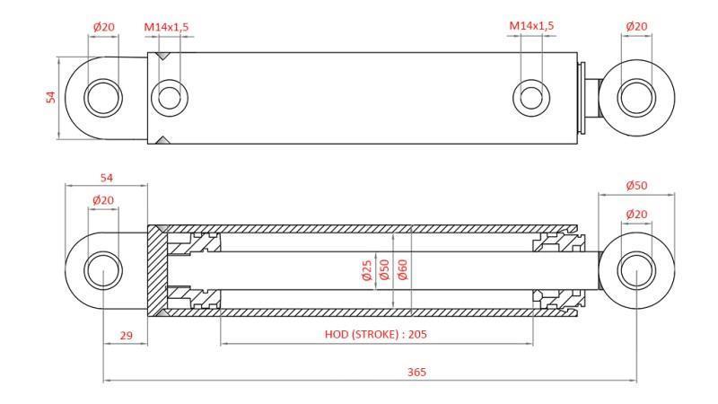 HYDRAULISK STYRINGSCYLINDER FIAT-NEW HOLLAND OEM-87302890
