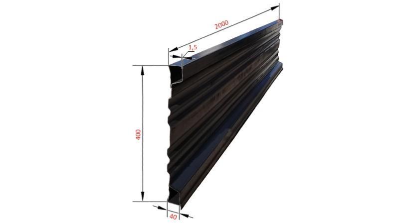 PANNELLO LATERALE PER RIMORCHIO AUTOCARRI 2 MET. - ALTEZZA 400 mm