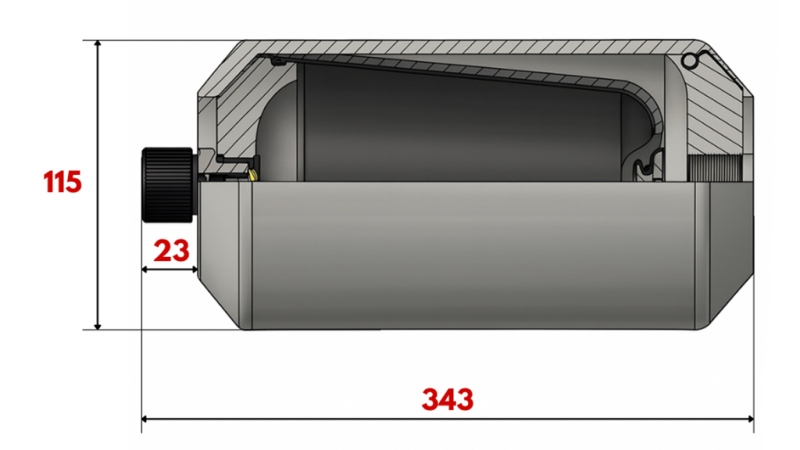 ACCUMULATORE IDRAULICO 2,2 LIT - M18x1,5