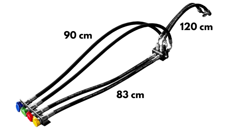 MANUEL DISTRIBUTIONSVENTIL MED SLANGER TIL TRAKTOR TIPPER UDGANG DF-6/2 60LIT/MIN