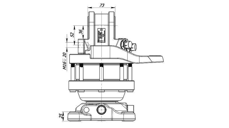 HYDRAULISCHE ROTATOR 4500/2250 KG MET FLENS