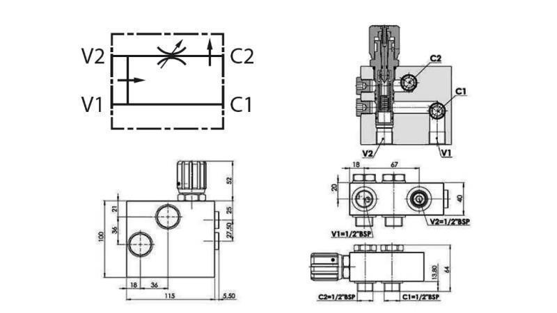HYDRAULIC PRIORITY VALVE FOR HYDROMOTOR MP-MR-MH