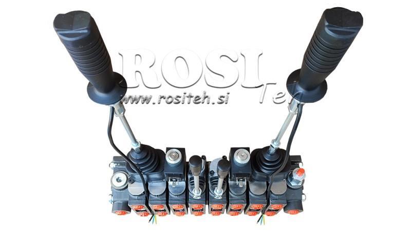 VALVOLA IDRAULICA HIAB 8xPC70 2x JOYSTICK - CONTROLLO ELETTRICO 12V