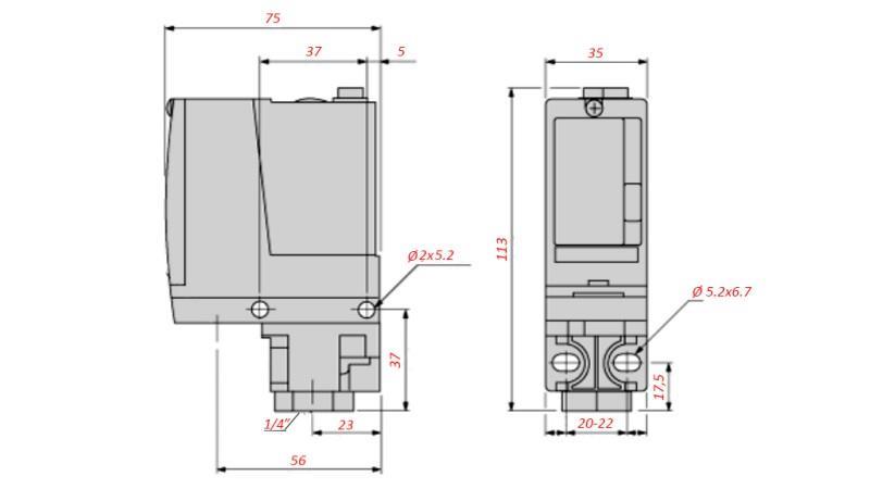 INTERRUTTORE DI PRESSIONE REGOLABILE SINGOLO 20-300BAR XMLA300D2S11