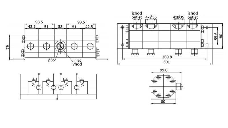 HYDRAULISCHE TANDPOMP STROOM 4/1 (9.5-18.9lit - max.240bar) 4.2cc/SEG