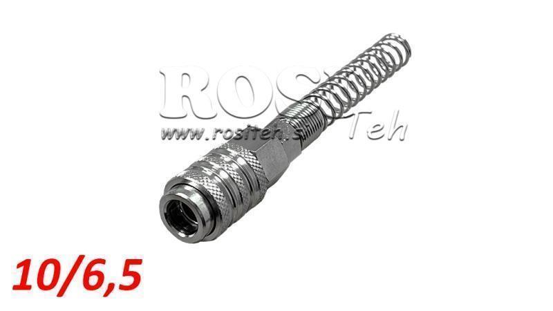 ACCOPPIAMENTO RAPIDO PNEUMATICO FEMMINA A Molla 10/6.5 - DN7.2