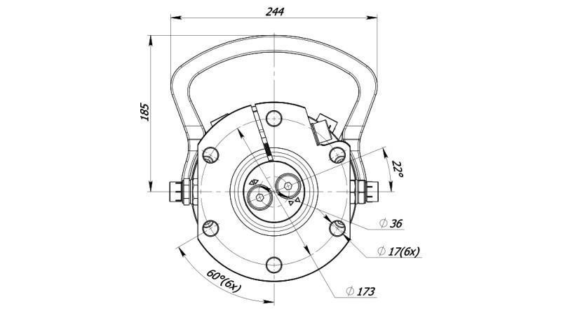 HYDRAULISCHE ROTATOR 6000/3000 KG MET FLENS