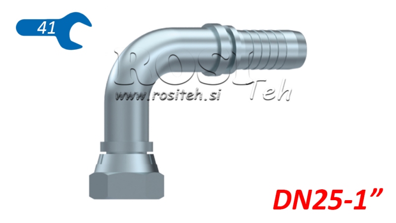 HYDRAULISCHE AANSLUITING BSP VROUWELIJKE ELBOW 90° DN25-1