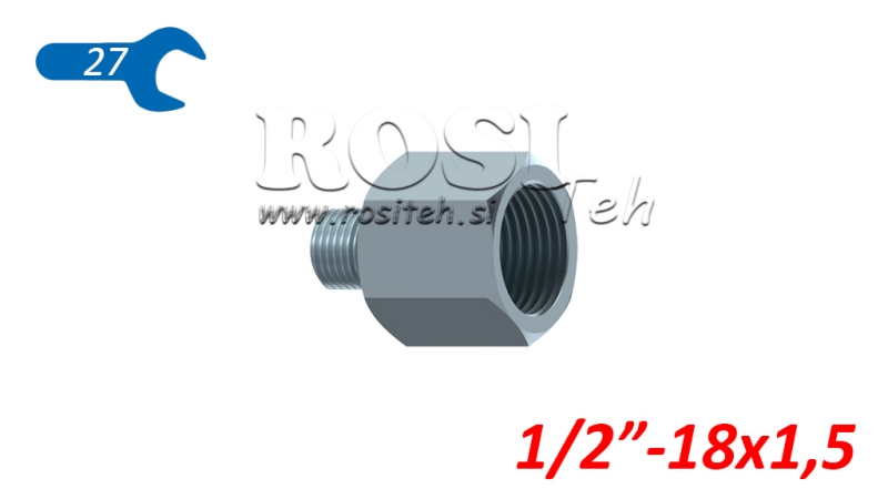 HYDRAULISCHE ADAPTER MAN-VROUW 1/2-18X1.5