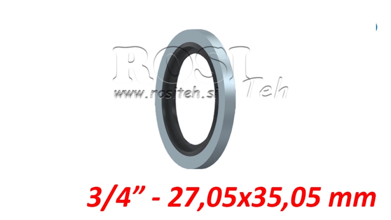 SKIVE MED GUMMI TÆTNING 3/4 - 27.05X35.05 MM