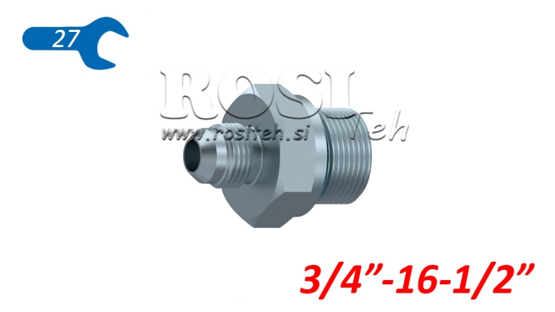 HYDRAULISK REDUCER 3/4 JIC74°-1/2 GAS