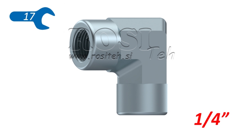 GOMITO IDRAULICO 90° CORTO FEMMINA-FEMMINA 1/4