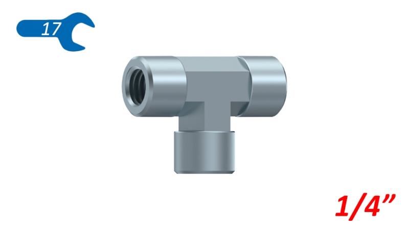 HYDRAULISCHE T STUK VROUW-VROUW 1/4