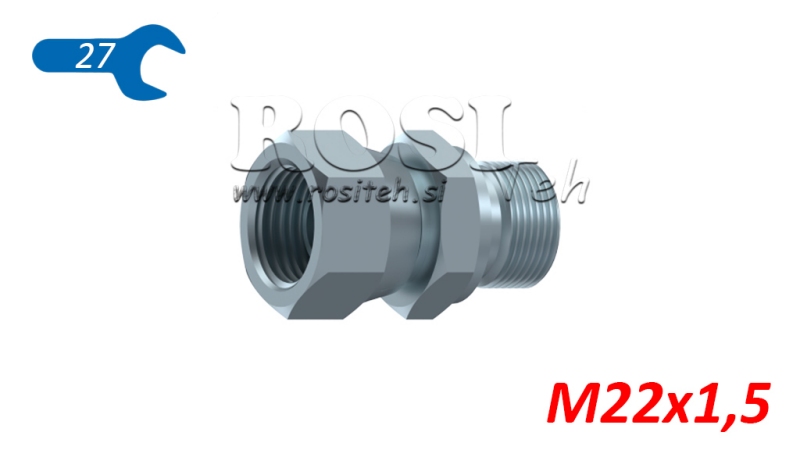 HYDRAULISCHE DUBBELE VERBINDER DRAAIMOER M22X1,5