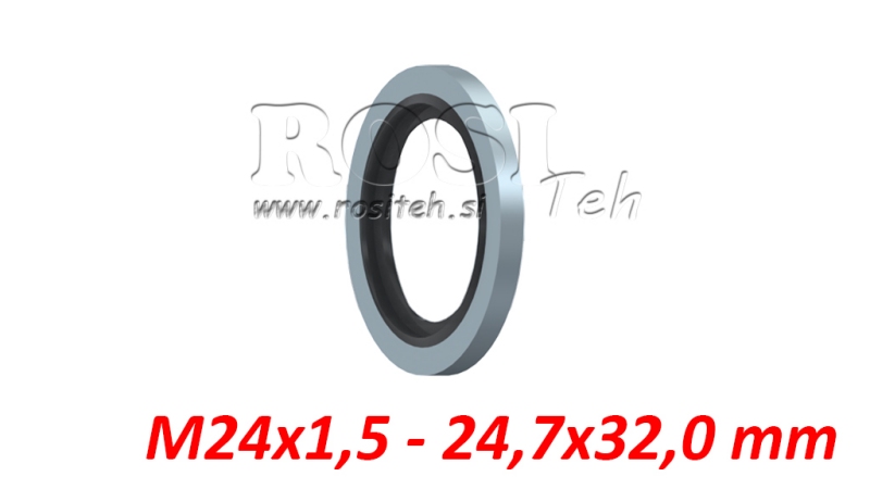 WASHER WITH RUBBER SEAL M24X1.5 - 24.7X32.0 MM