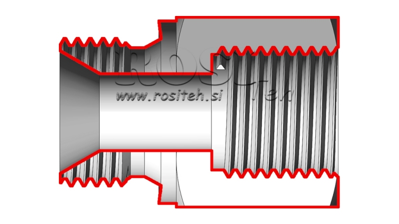 HYDRAULISCHE ADAPTER MAN-VROUW 1/2-18X1.5