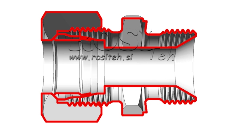 HYDRAULISCHE DUBBELE KOPPELINGEN MET MOER AS12-BSP3/8