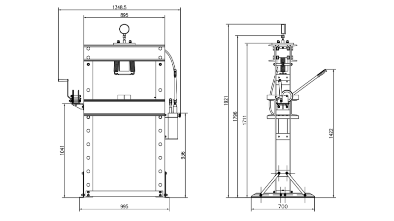 WORKSHOP HYDRAULISCHE DRUKPERS VOOR LAGEREN 50T - tweesnelheid