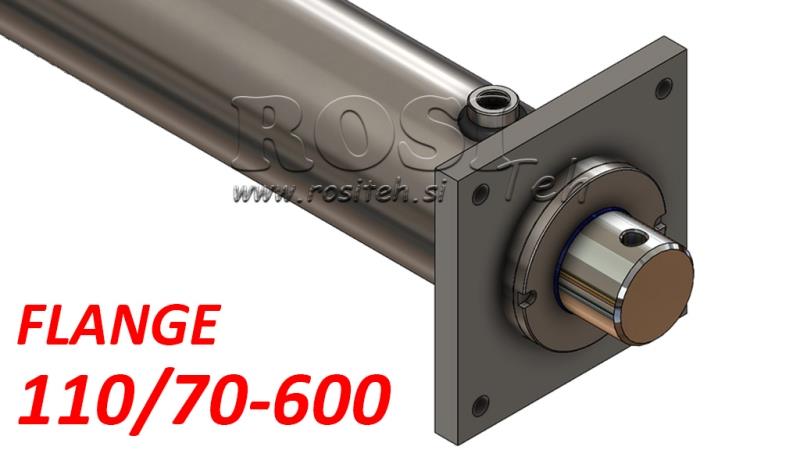 HYDRAULIC CYLINDER WITH MOUNTING PLATE 110/70-600