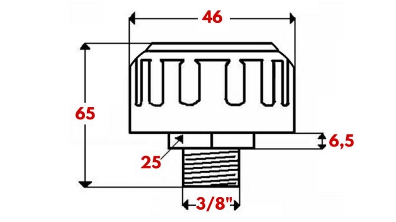 METALLICO TAPPO VERSATORE CON RESPIRO 3/8