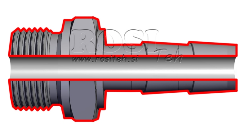 HYDRAULISK HANNEFORBINDELSE 1 TIL GUMMISLANGE Φ 25