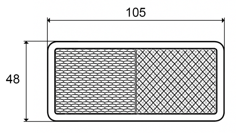 RECHTHOEKIGE REFLECTOR WIT 105X48 (10STUKS)