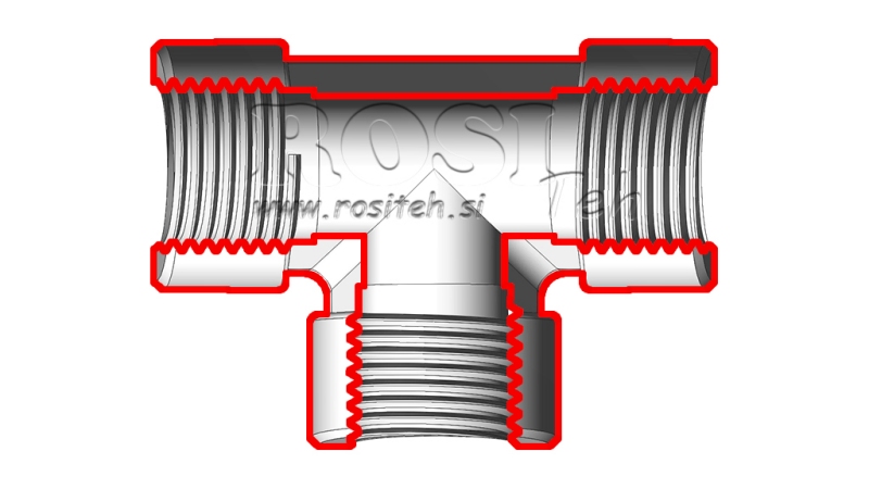 HYDRAULISCHE T STUK VROUW-VROUW 3/4