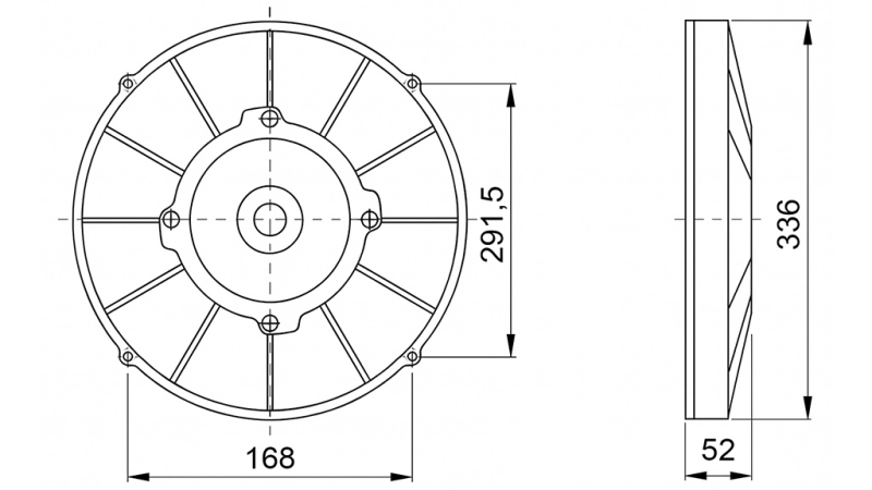 AXIALE VENTILATOR 305MM PUSH 24V